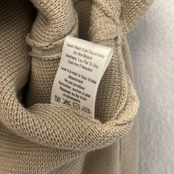 MarlaWynne Oversized Cardigan Sweater Womens XXS Tan Poncho Lagenlook Pockets - Picture 13 of 16